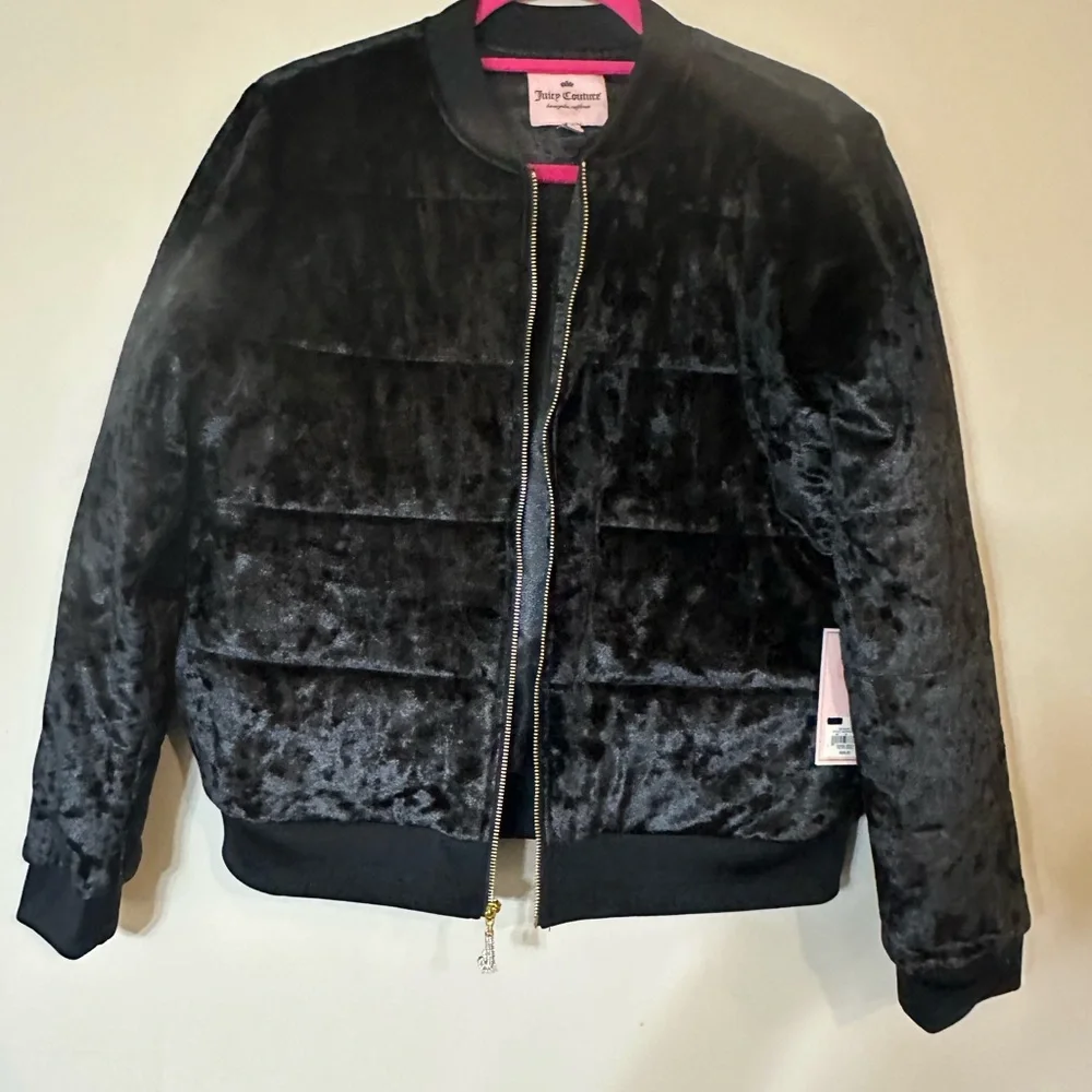 Juicy Couture‎ Black Velvet Bomber Jacket
